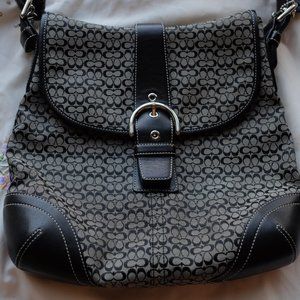 NWOT Coach Black Monogram Shoulder Bag
